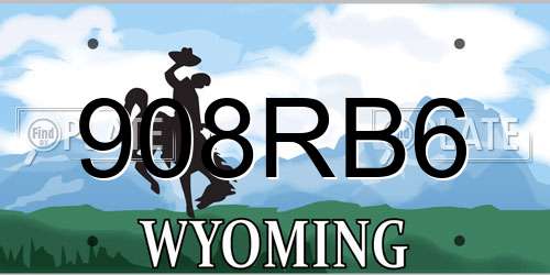 908RB6 Wyoming License Plate