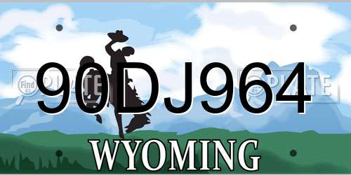 90DJ964 Wyoming License Plate