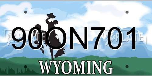 90ON701 Wyoming License Plate