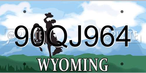 90QJ964 Wyoming License Plate