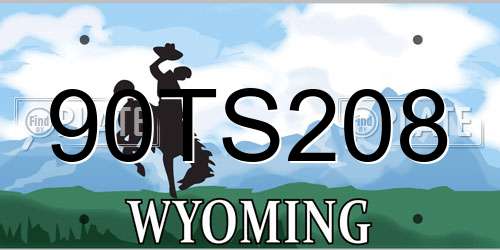 90TS208 Wyoming License Plate