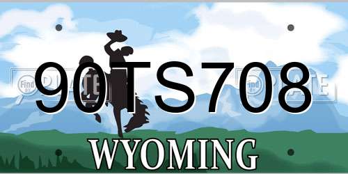 90TS708 Wyoming License Plate