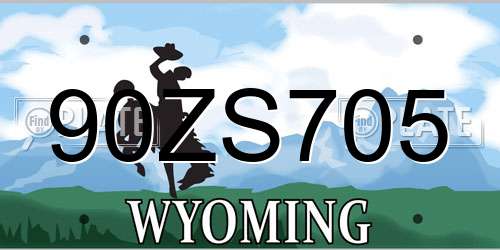90ZS705 Wyoming License Plate
