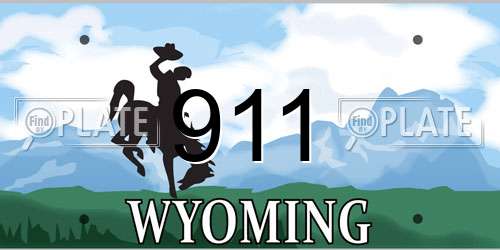 911 Wyoming License Plate