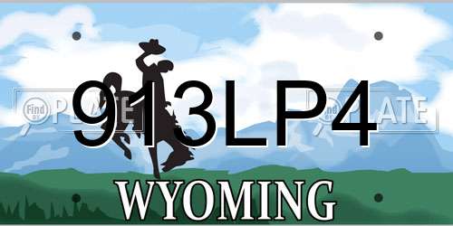 913LP4 Wyoming License Plate
