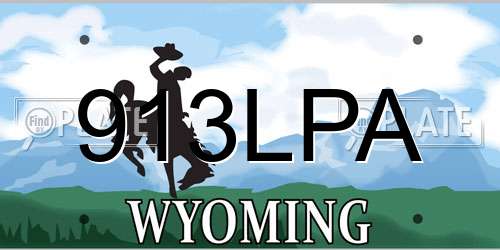913LPA Wyoming License Plate