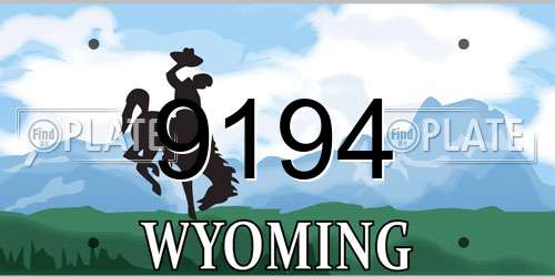 9194 Wyoming License Plate
