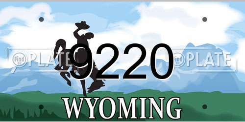 9220 Wyoming License Plate