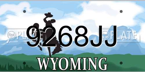 9268JJ Wyoming License Plate
