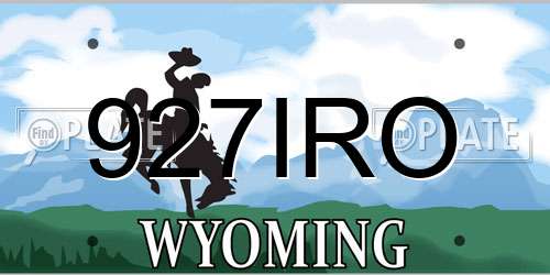 927IRO Wyoming License Plate