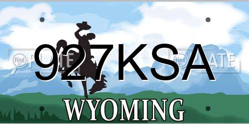 927KSA Wyoming License Plate