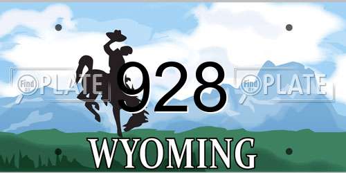 928 Wyoming License Plate