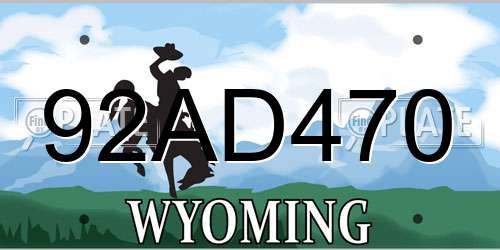 92AD470 Wyoming License Plate