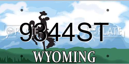 9344ST Wyoming License Plate