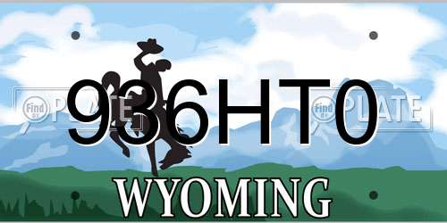 936HT0 Wyoming License Plate