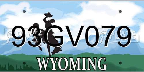 93GV079 Wyoming License Plate