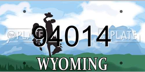 94014 Wyoming License Plate