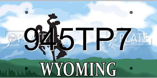 945TP7 Wyoming License Plate