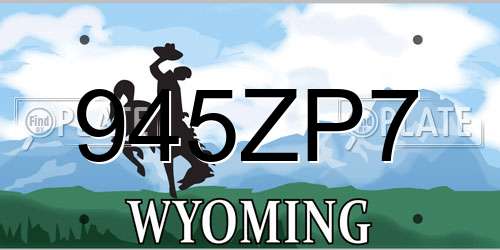 945ZP7 Wyoming License Plate