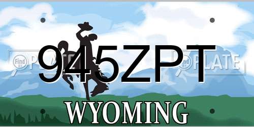945ZPT Wyoming License Plate