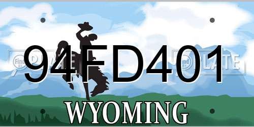 94FD401 Wyoming License Plate