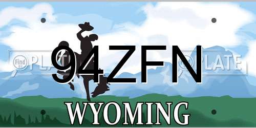 94ZFN Wyoming License Plate