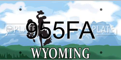 955FA Wyoming License Plate