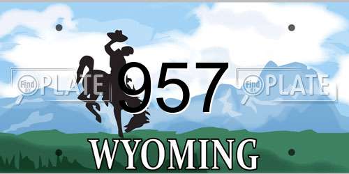 957 Wyoming License Plate