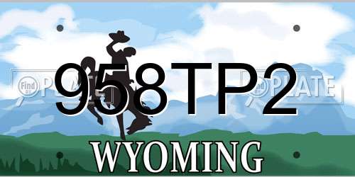 958TP2 Wyoming License Plate
