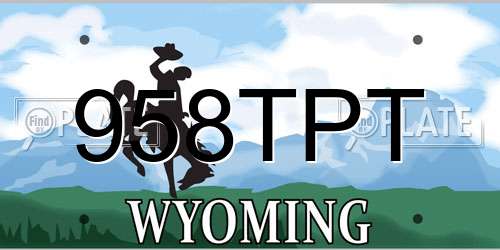 958TPT Wyoming License Plate