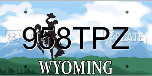 958TPZ Wyoming License Plate