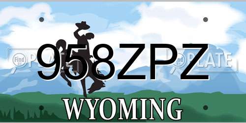 958ZPZ Wyoming License Plate