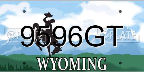 9596GT Wyoming License Plate