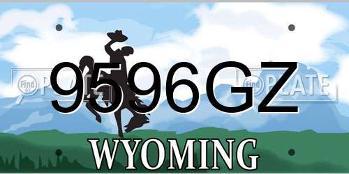 9596GZ Wyoming License Plate