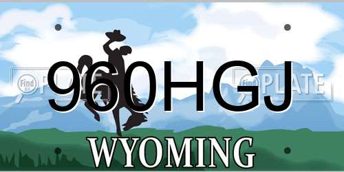 960HGJ Wyoming License Plate