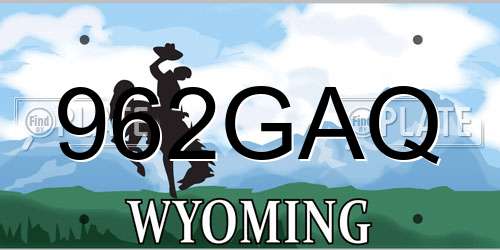 962GAQ Wyoming License Plate
