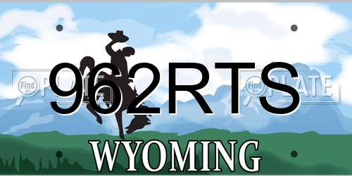 962RTS Wyoming License Plate