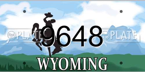 9648 Wyoming License Plate