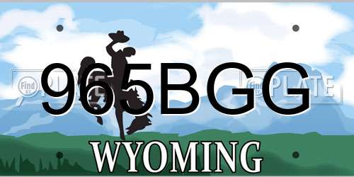 965BGG Wyoming License Plate