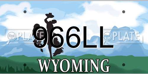 966LL Wyoming License Plate
