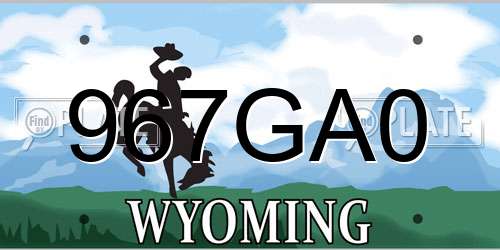 967GA0 Wyoming License Plate
