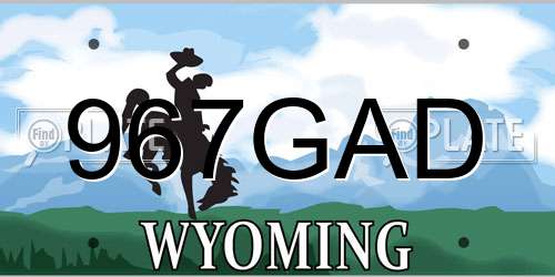 967GAD Wyoming License Plate