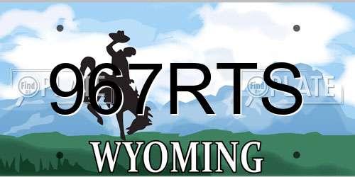 967RTS Wyoming License Plate