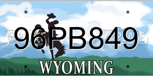 96PB849 Wyoming License Plate