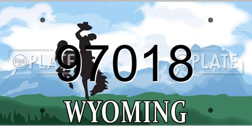97018 Wyoming License Plate