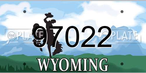 97022 Wyoming License Plate