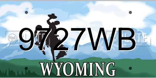 9727WB Wyoming License Plate
