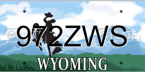 972ZWS Wyoming License Plate