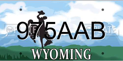 975AAB Wyoming License Plate