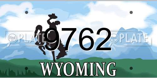 9762 Wyoming License Plate